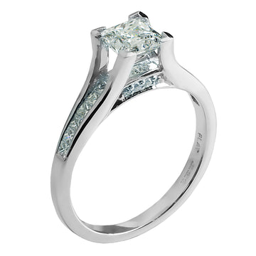 Platinum 0.82ct Princess Diamond Cut Ring